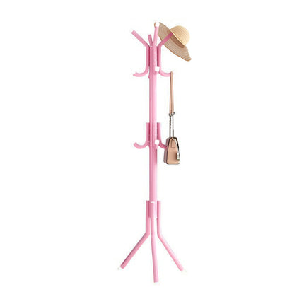 Metal Floor Coat Rack 175cm with Hooks Triangular Base for Home Entryway