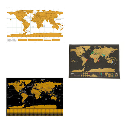 Deluxe Scratch-off World Map Interactive large Poster Atlas Travel Decor Gift