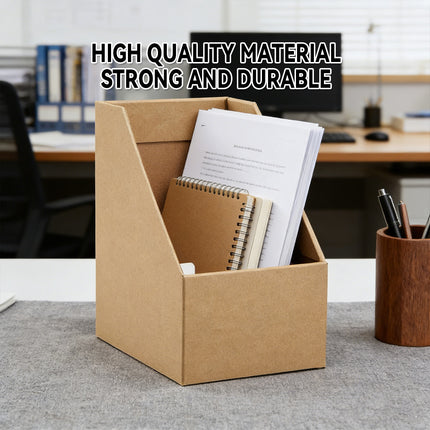 6PCS Kraft Paper Desktop Storage Box for Document Organization Office Supplies