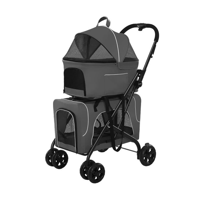 3 in 1 Portable Folding Pet Stroller Outdoor Travel Double Deck Cat Dog Carrier
