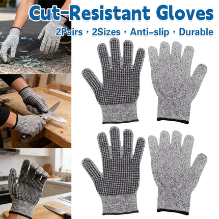 2Pairs Cut-Resistant Gloves Anti-Slip Abrasion Resistant Garden Woodworking
