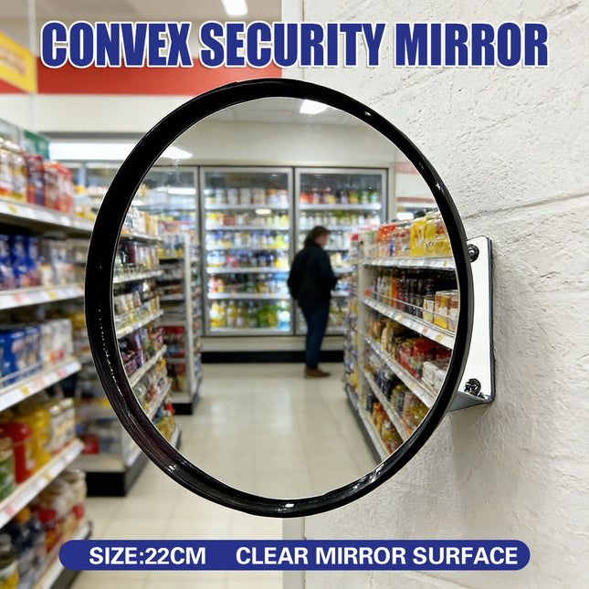 Round Convex Security Mirror 22cm Lightweight Shatterproof Blind Spot Mirror