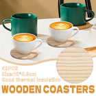 42PCS Wooden Tabletop Coaster Set Heat Insulation Bowl Mat Coffee Cup Holder