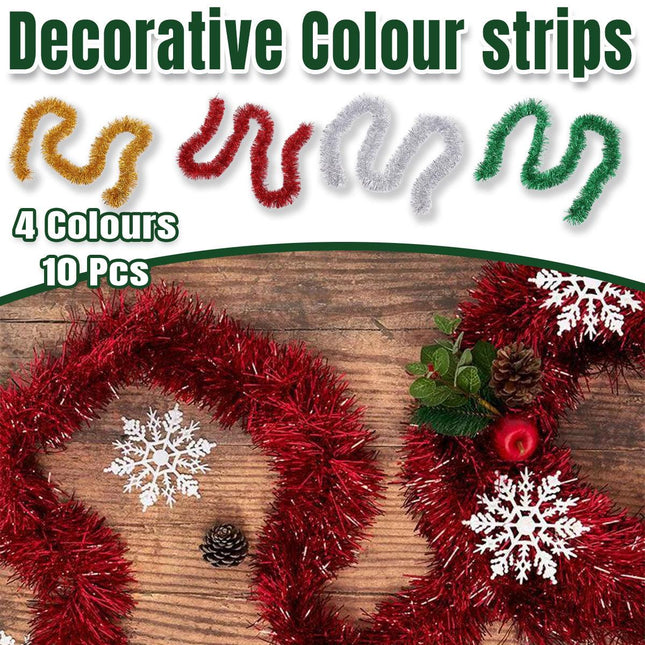 Striped Christmas Decorations 10pcs Festive Holiday Ornament Set Xmas Decor