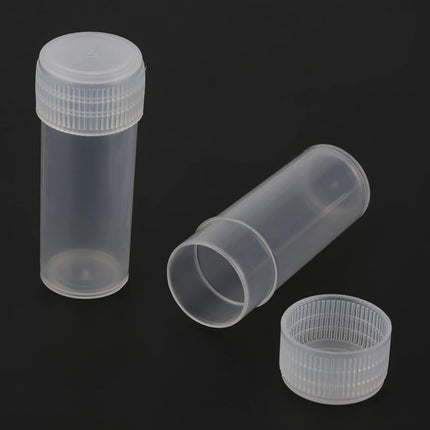 200PCS 5ml Plastic Sample Bottles Transparent with Lids Durable for Pills Seeds