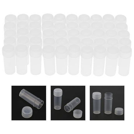 200PCS 5ml Plastic Sample Bottles Transparent with Lids Durable for Pills Seeds