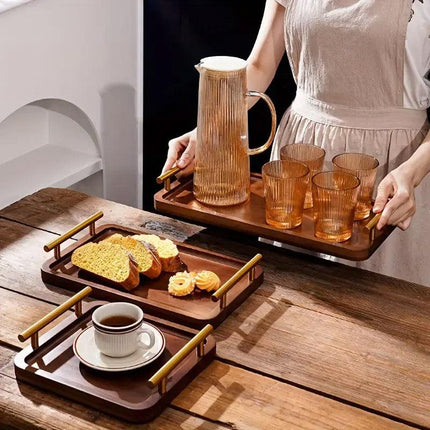 Rectangular Wooden Tea Tray Simple Household Serving Tray Kitchen Tea Tray