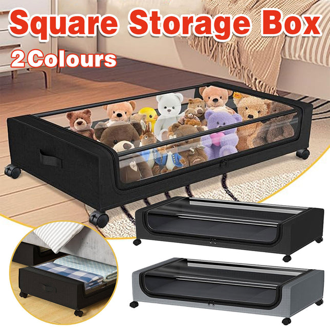 Under Bed Storage Rack Square Design with Wheels Rolling Trolley Box for Home