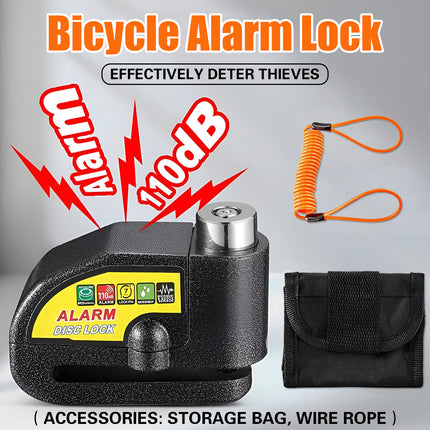 Bike Anti Theft Alarm Lock Waterproof 110dB Loud Sound Bicycles Outdoor Security