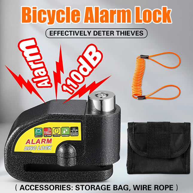 Bike Anti Theft Alarm Lock Waterproof 110dB Loud Sound Bicycles Outdoor Security