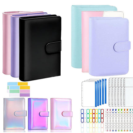 A6 Pu Leather Binder Pockets Cash Envelope Planner Notebooks