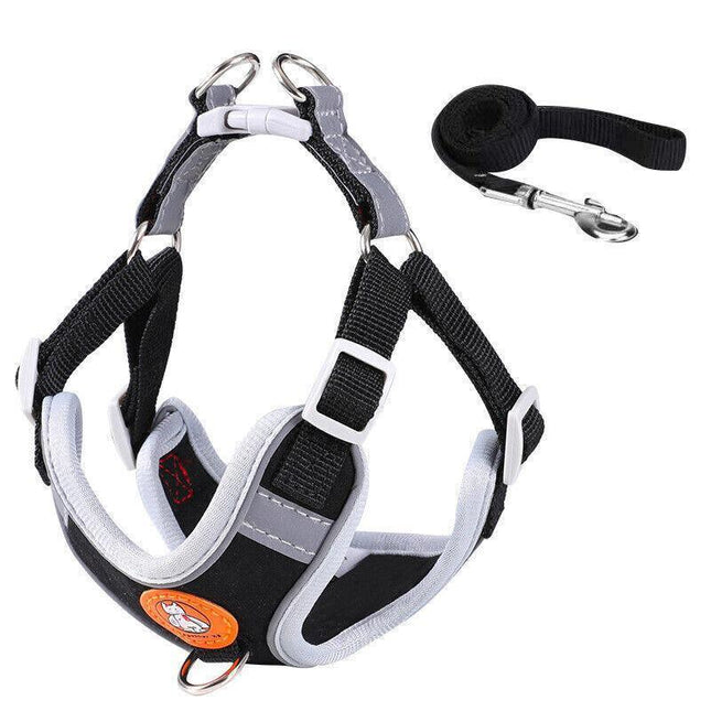 Dog Harness Cat Lead Puppy Leash VEST Mesh Breathe Adjustable Braces Small Pet Black - Aimall