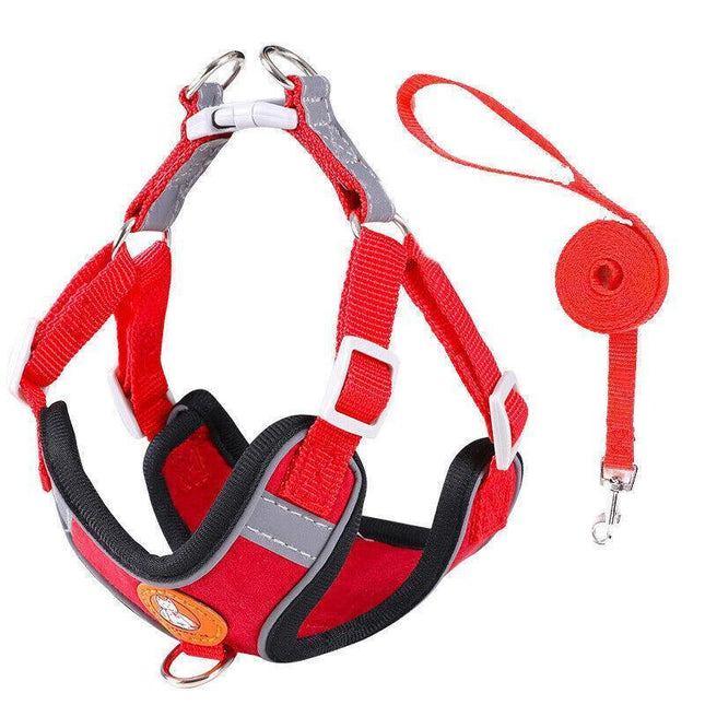 Dog Harness Cat Lead Puppy Leash VEST Mesh Breathe Adjustable Braces Small Pet Red - Aimall