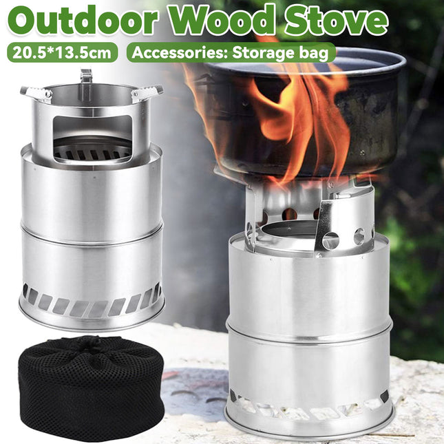 Outdoor Portable Windproof Wood Stove High Heat For Camping Hiking Travel