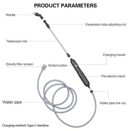 Home Gardening Electric High Pressure Water Sprayer Flower Watering Artifact