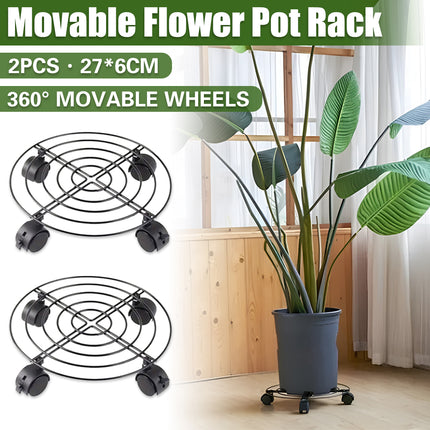 2PCS Mobile Plant Stand with Brake Wheels Adjustable for Potted Plants Easy Move
