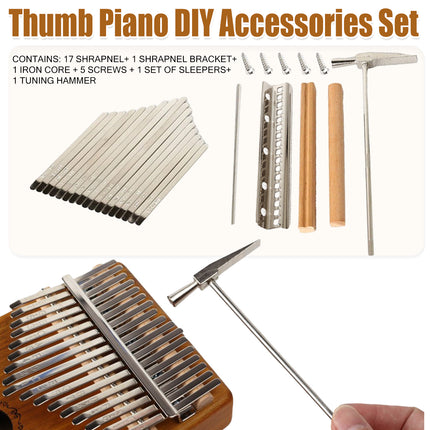 17-Tone Keyboard Set with Soundboard and Tuning Hammer for Musical Instrument