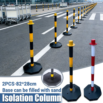 2PCS Safety Delineator Post 82cm Sand-Fillable Base 2 Colours for Crowd Control