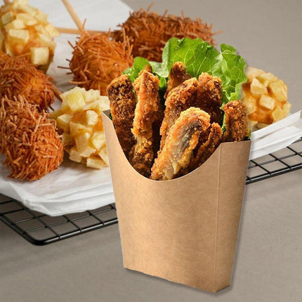 100pcs Kraft Paper Popcorn Box Folding Baking Box Party Snack Treat Container