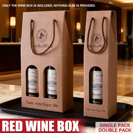 Handheld Wine Gift Box Single or Double Bottles Corrugated Cardboard Durable