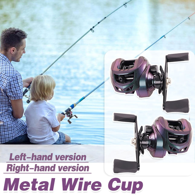 Fishing Reel Metal Baitcasting Water Drop Wheel Black Hand Line Spool Gear Tool