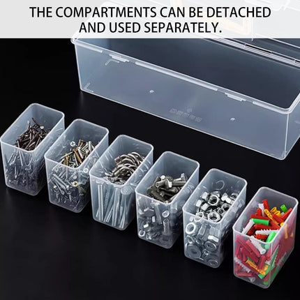 Small Parts Screw Storage Box Transparent Organizer Portable Hardware Toolbox