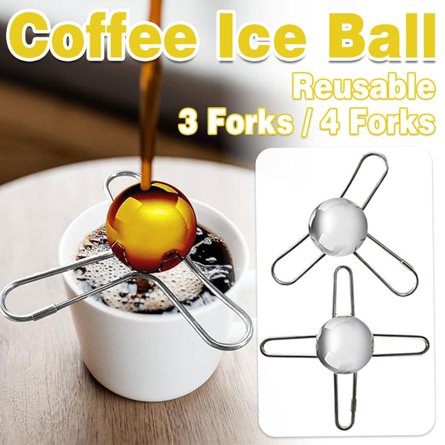 3/4 Forks Stainless Steel Ice Balls Reusable Spherical Whisky Chilling Stones