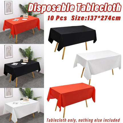 10pcs PEVA Rectangle Tablecloths Solid Colour Waterproof Party Table Covers