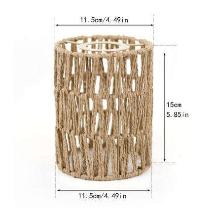 Natural Paper Rope Lampshade 15x11.5cm Rattan Style Pendant Light Shade Decor