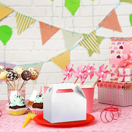 50pcs Portable Pastry Box Bakery Cake Box Takeaway Packing Boxes for Pastries