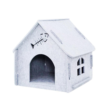 Cats Nest Scratch Resistant Semi Enclosed Felt Cat House Removable Comfortable