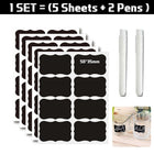 40 Jar Labels Stickers Black Labels Chalk Pen Kitchen Pantry Spice Herb AU Stock - Aimall