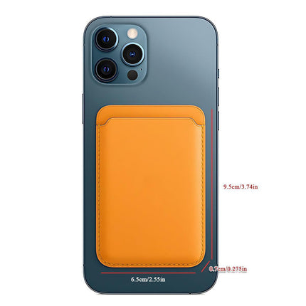 Leather Card Holder Wallet Pocket for iPhone 14 13 Pro Max with Snap-On Attachment