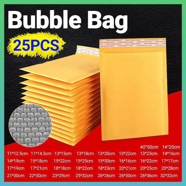 25PCS Poly Bubble Mailer Yellow Colour Multi-Size Plastic Padded Bag