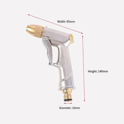 2Pcs High Pressure Water Spray Gun Brass Nozzle Garden Hose Pipe Lawn Car Wash - Aimall