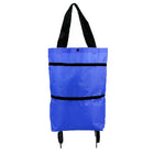 Foldable Trolley Bag Portable Shopping Cart Folding Home Travel Portable Handbag - Aimall