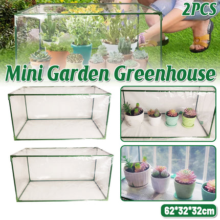 2pcs Mini Greenhouse Portable PVC Greenhouse Square Small Greenhouse Cover