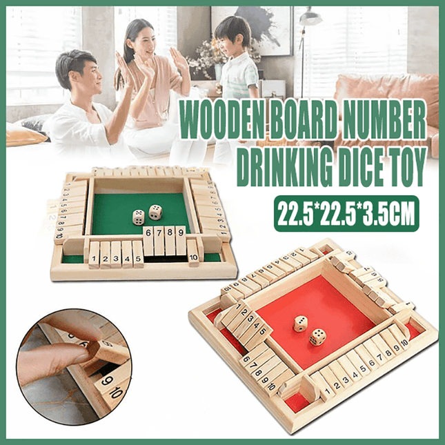 Shut the Box Game Wooden Board Number Drinking Dice Toy Family Traditional AU DM - Aimall