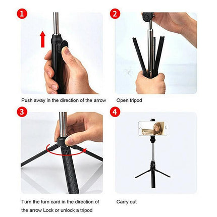 Bluetooth Unipod Selfie Stick Rotating Tripod Wireless Remote For Mobile Phone - Aimall