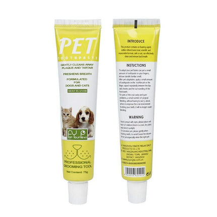 1X Pet Dog Cat Cleaning Toothpaste+Toothbrush+ Back Up Brush Set Vanilla Flavour - Aimall