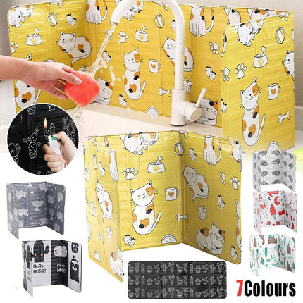 Kitchen Oil Splash Guard Wall Foil Protector Stove Cover Removable Baffle Screen - Aimall