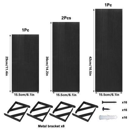 4 PCS Wooden Wall Shelf Single Board Wall Mounted Home Decor Living Room Bedroom