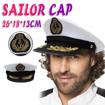 Sailor Cap Boat Captain Hat For Navy Skipper Costume Fancy Marine Dress Au Aimall