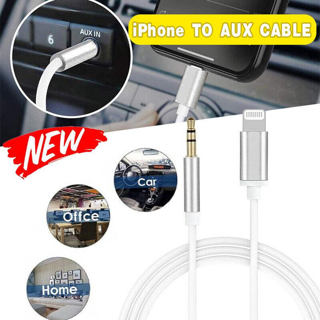 For Iphone To 3.5mm Aux Audio Adapter Cable Cord Jack Iphone 12 11 Pro 8 7 Plus - Aimall