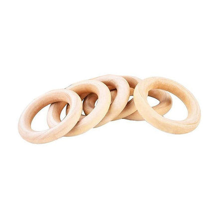 10-30pcs Unfinished Natural Wooden Round Ring Jewelry Making DIY Wood Craft 40mm - Aimall