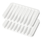 2X Silicone Soap Dish Soap Holder Rack Tray Plate Saver Storage For Bathroom new - Aimall