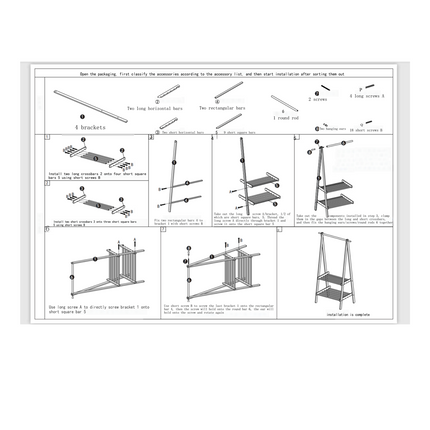 Bamboo Clothes Rack Foldable Durable Space Saving for Clothes Hats Coats Use
