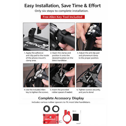 Aluminium Alloy Bicycle Phone Holder Handlebar Mount For Bike Motorcycle