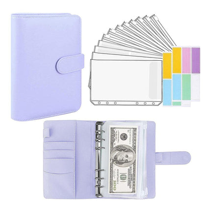 A6 Pu Leather Binder Pockets Cash Envelope Planner Notebooks