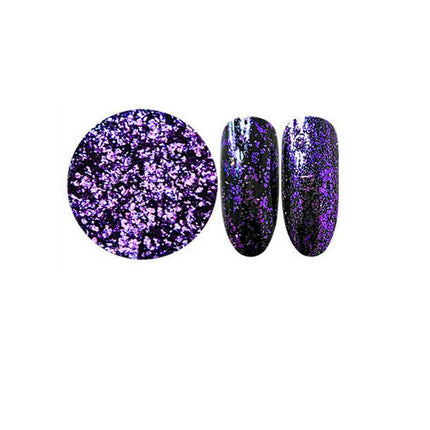 6 Colours Nail Art Sequins Mirror Glitter Powder Foil Flakes Paillette Decor Au - Aimall